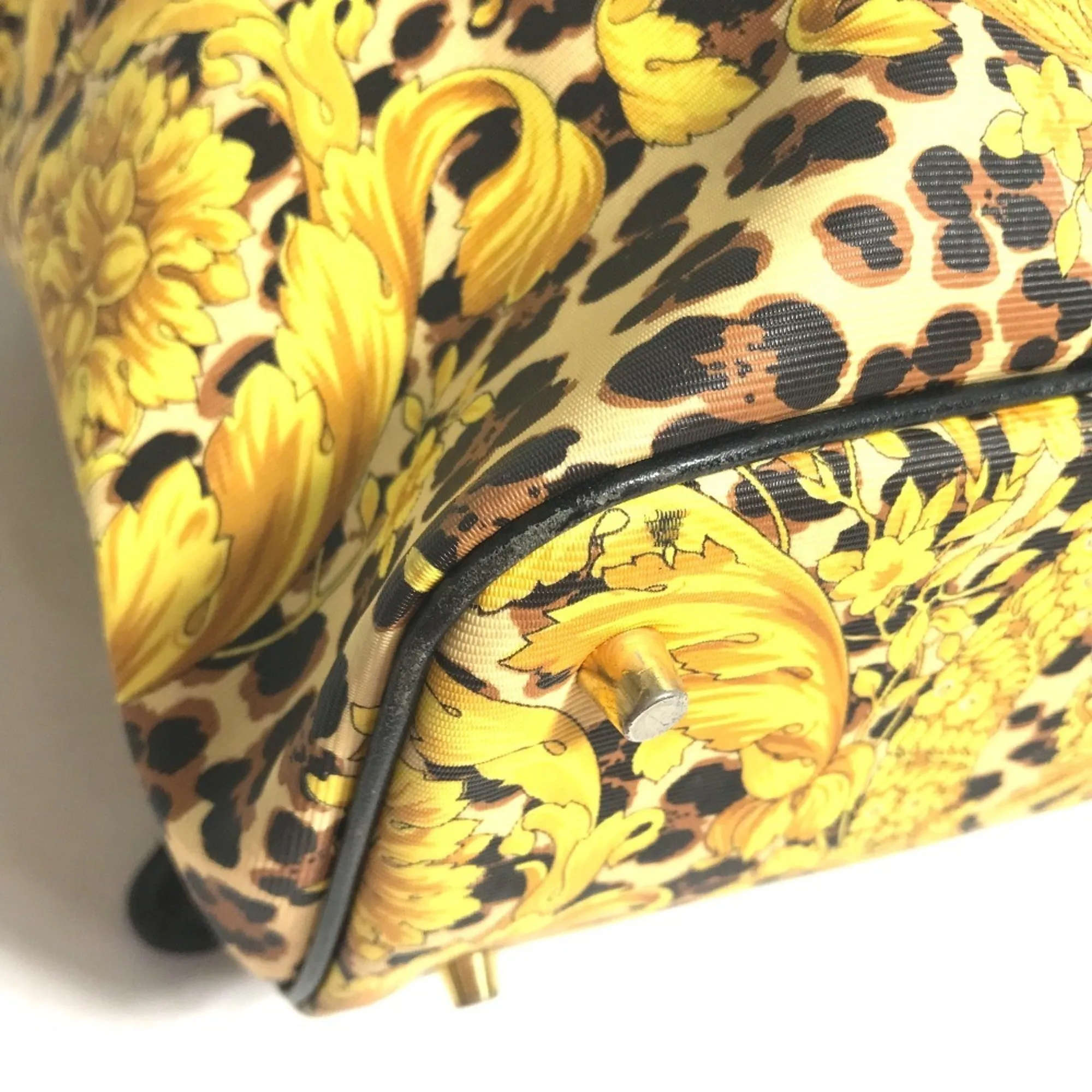 Versace  yellow Pvc Leather Backpack (Pre-Owned)