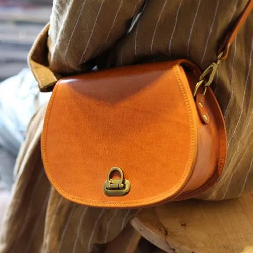 Vintage brown Womens Leather Crossbody Saddle Bag Purse Women's Satchel Shoulder Bag Purse