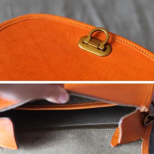Vintage brown Womens Leather Crossbody Saddle Bag Purse Women's Satchel Shoulder Bag Purse