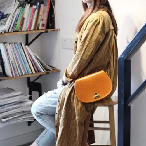 Vintage brown Womens Leather Crossbody Saddle Bag Purse Women's Satchel Shoulder Bag Purse
