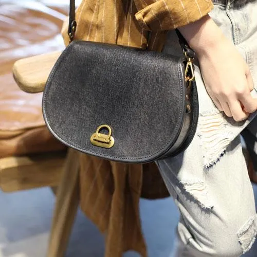 Vintage brown Womens Leather Crossbody Saddle Bag Purse Women's Satchel Shoulder Bag Purse