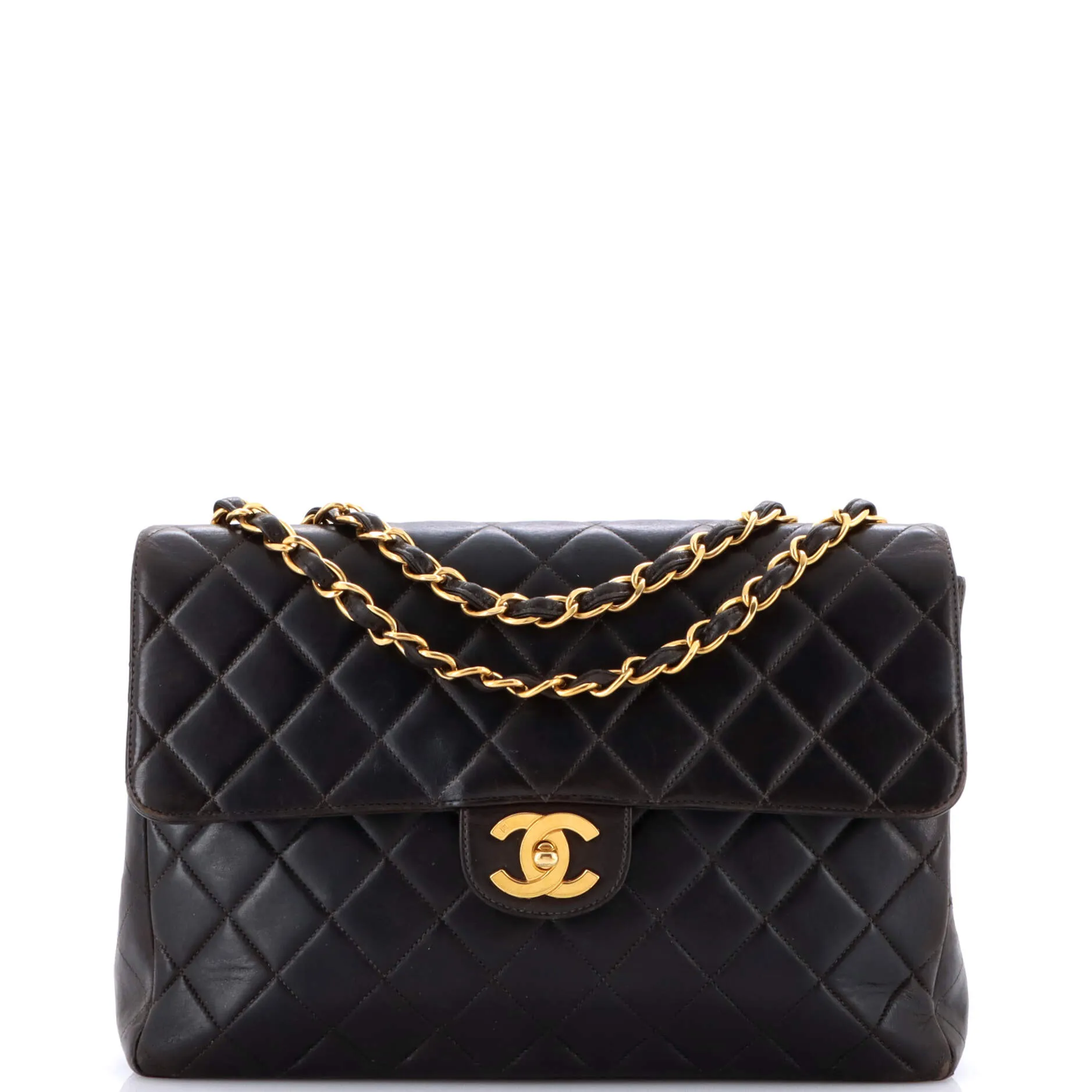Vintage Classic Single Flap Bag Quilted Lambskin Jumbo