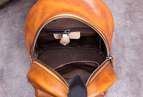 Vintage Leather Womens Backpack Bag School Vintage Backpack Purse for Women