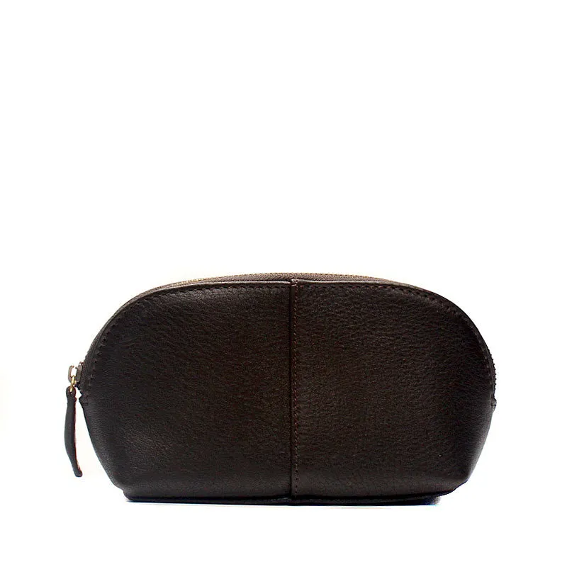 Vintage LEATHER Womens Wristlet Bag Small Leather Clutch Makeup Purse FOR Women