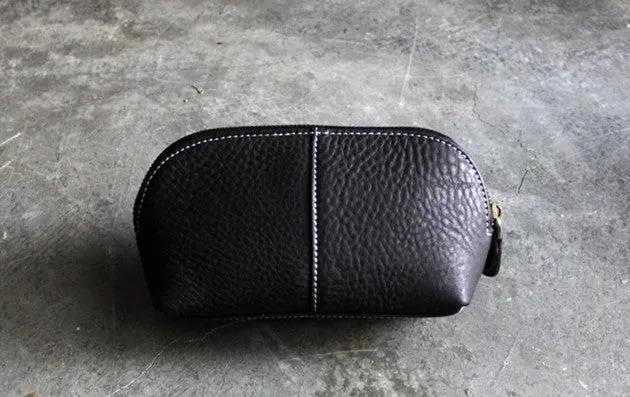 Vintage LEATHER Womens Wristlet Bag Small Leather Clutch Makeup Purse FOR Women