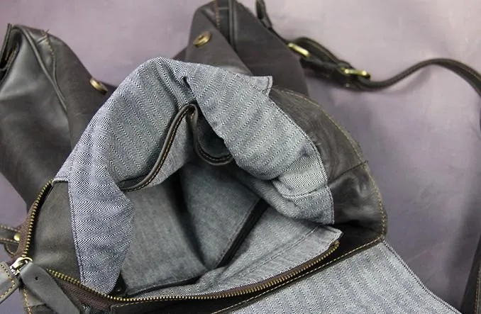 Vintage Mens Leather 15inch Laptop Backpack Leather School Backpack Travel Backpack for Men