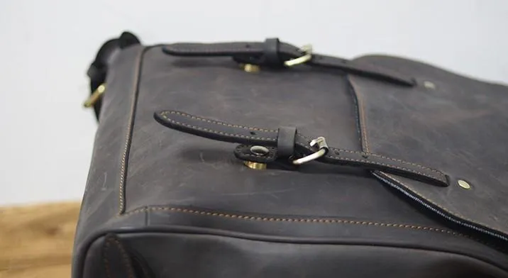 Vintage Mens Leather 15inch Laptop Backpack Leather School Backpack Travel Backpack for Men