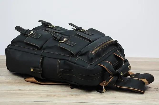Vintage Mens Leather Large Laptop Backpack Travel Backpack Leather School Backpacks for Men