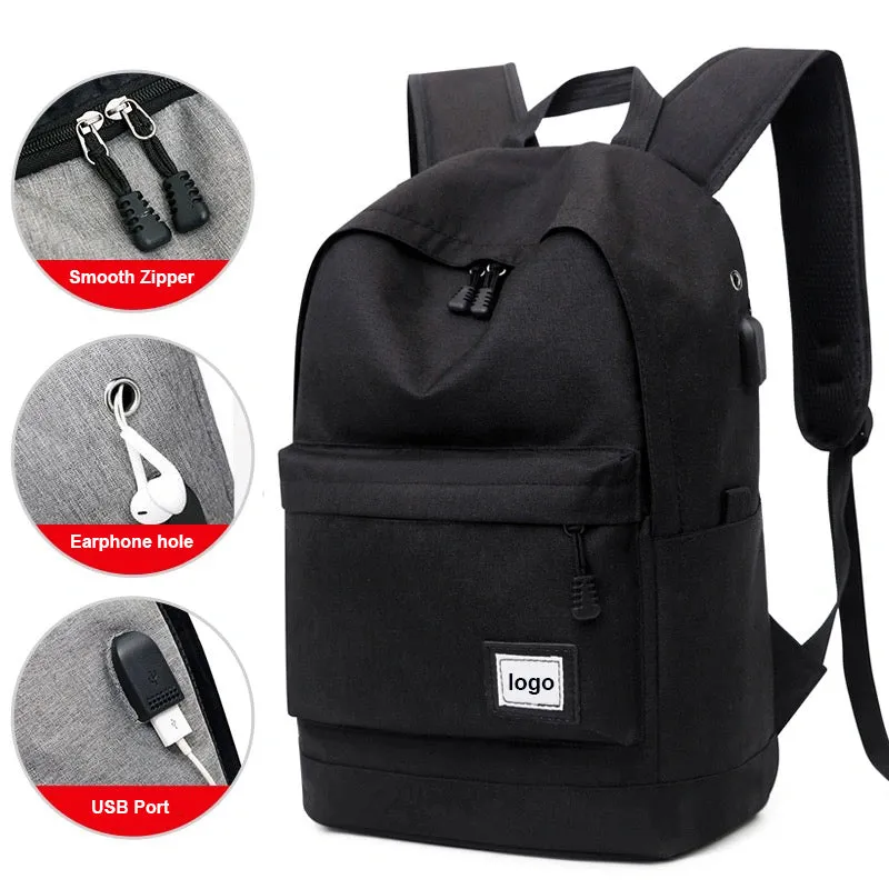 Waterproof College Laptop Backpack With Usb Charging Port