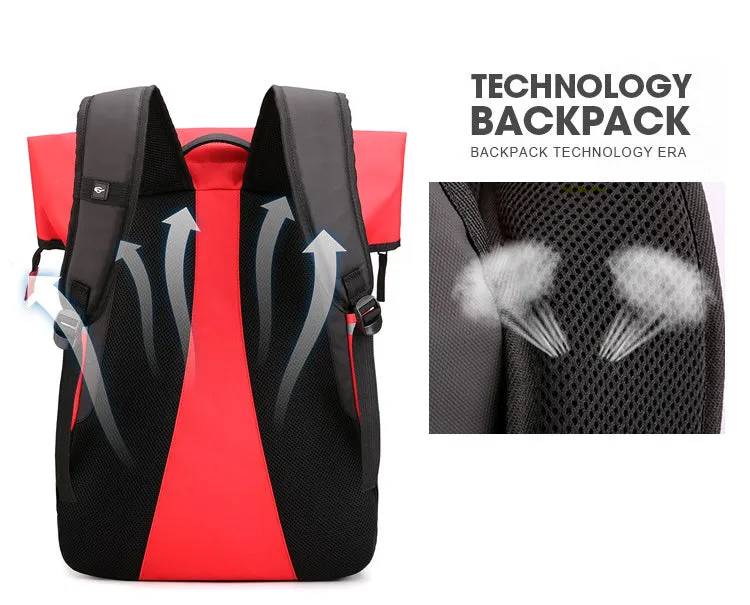 Waterproof Travel Laptop Student Roll Top Backpack