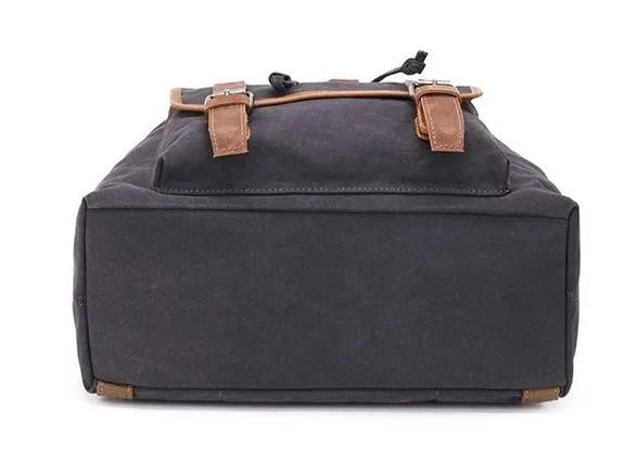Waxed Canvas Leather Mens Backpack Canvas Travel Backpacks Canvas School Backpack for Men