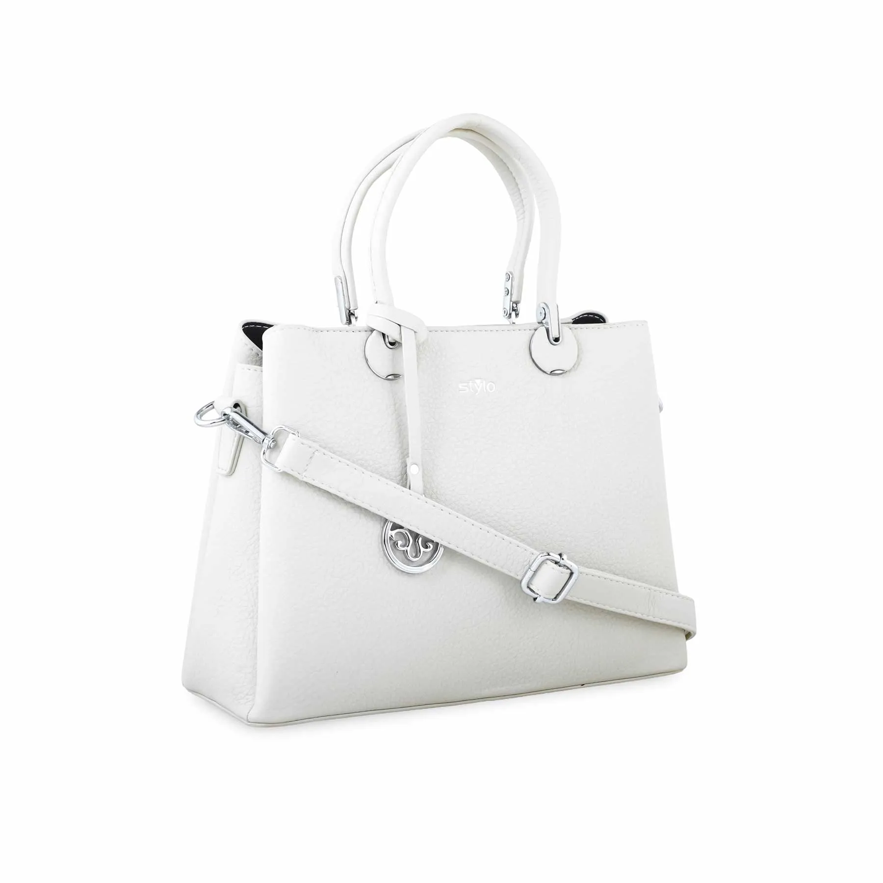 White Formal Hand Bag P36262