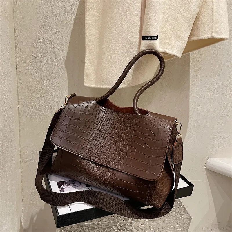 Wide-Band  Commuter Shoulder Tote Bag