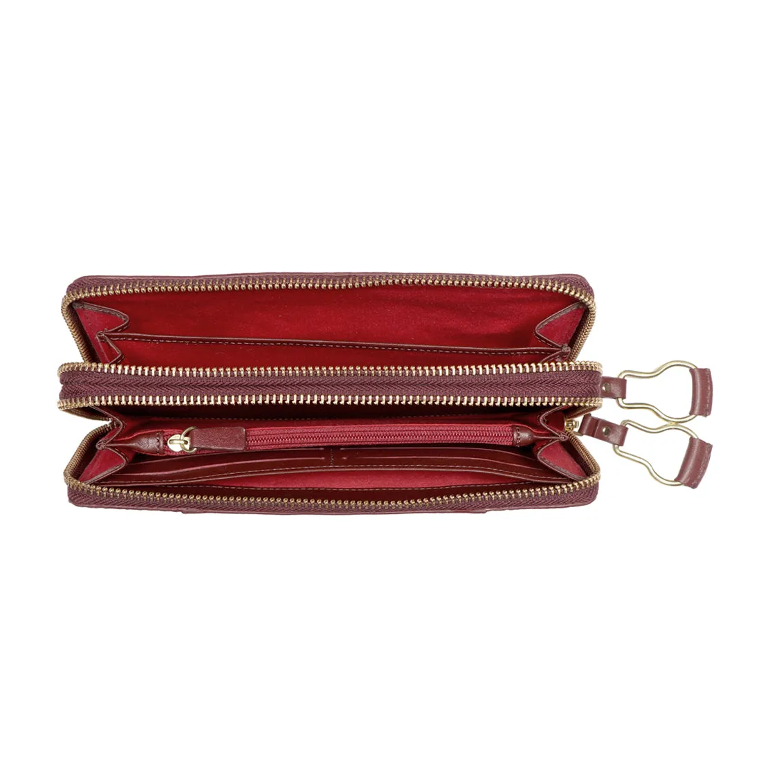 WILD ROSE W2 DOUBLE ZIP AROUND WALLET