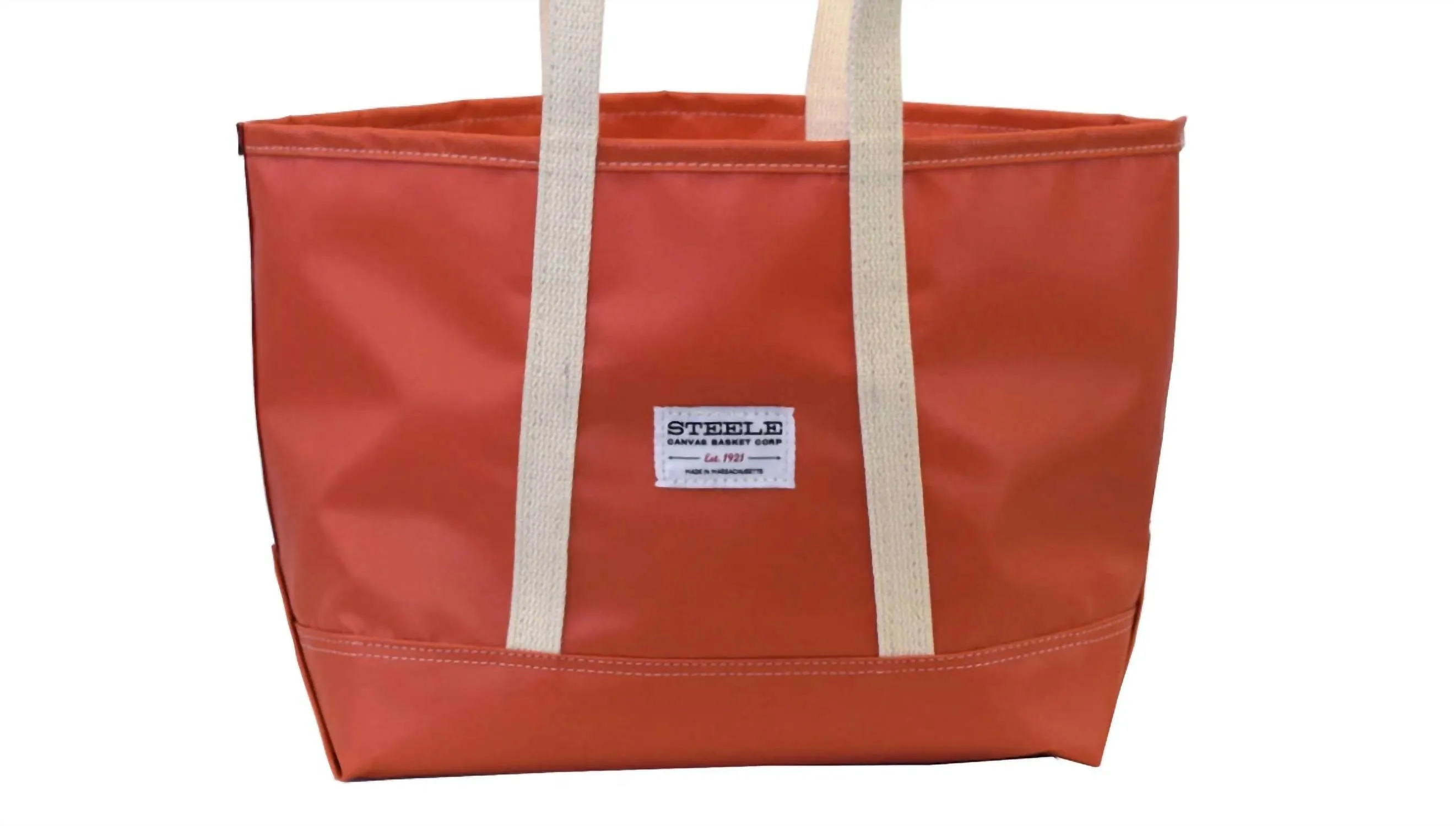 Women Coated Canvas Tote Bag In Orange