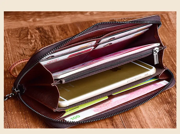 Womens Carp&Lotus Flower Silver Leather Zip Around Wallet Wristlet Wallet Floral Ladies Zipper Clutch Wallet for Women