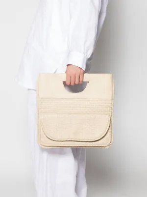 Women's Clarisse Woven Clutch In Ivory