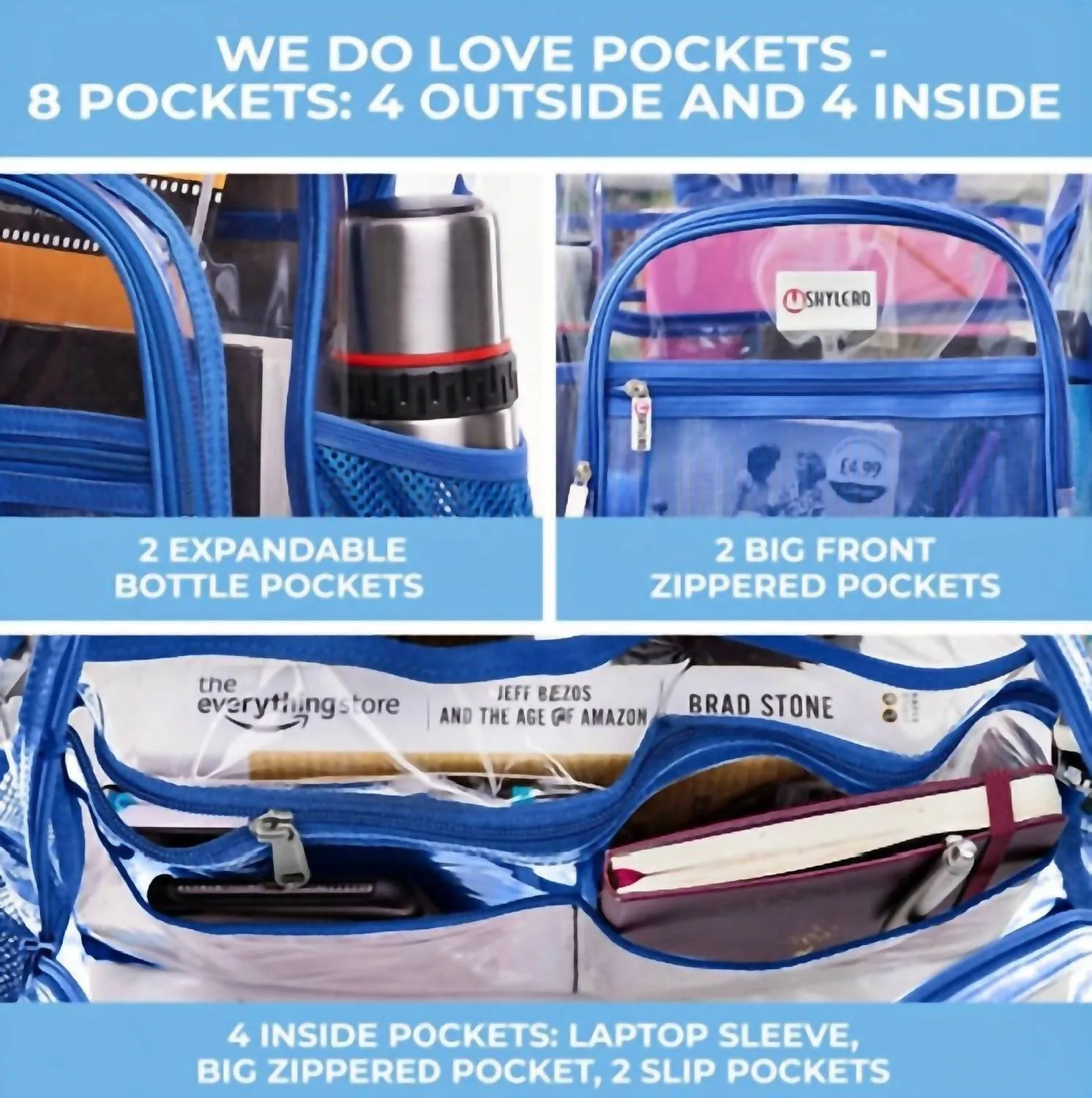 Women's Clear Backpack In Blue