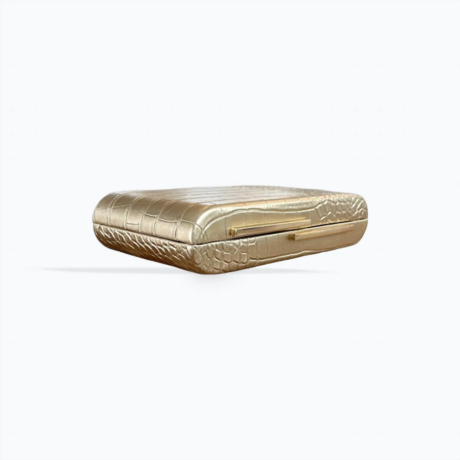 Women's Croc Embossed Clutch In Gold