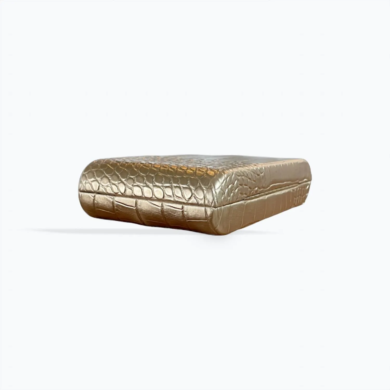 Women's Croc Embossed Clutch In Gold