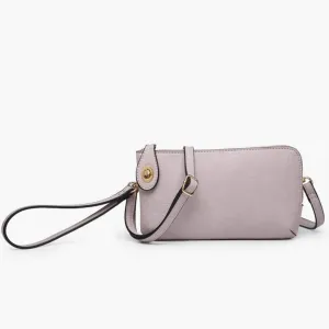 Women's Crossbody Wristlet With Twist Lock Closure In Dusty Lavender