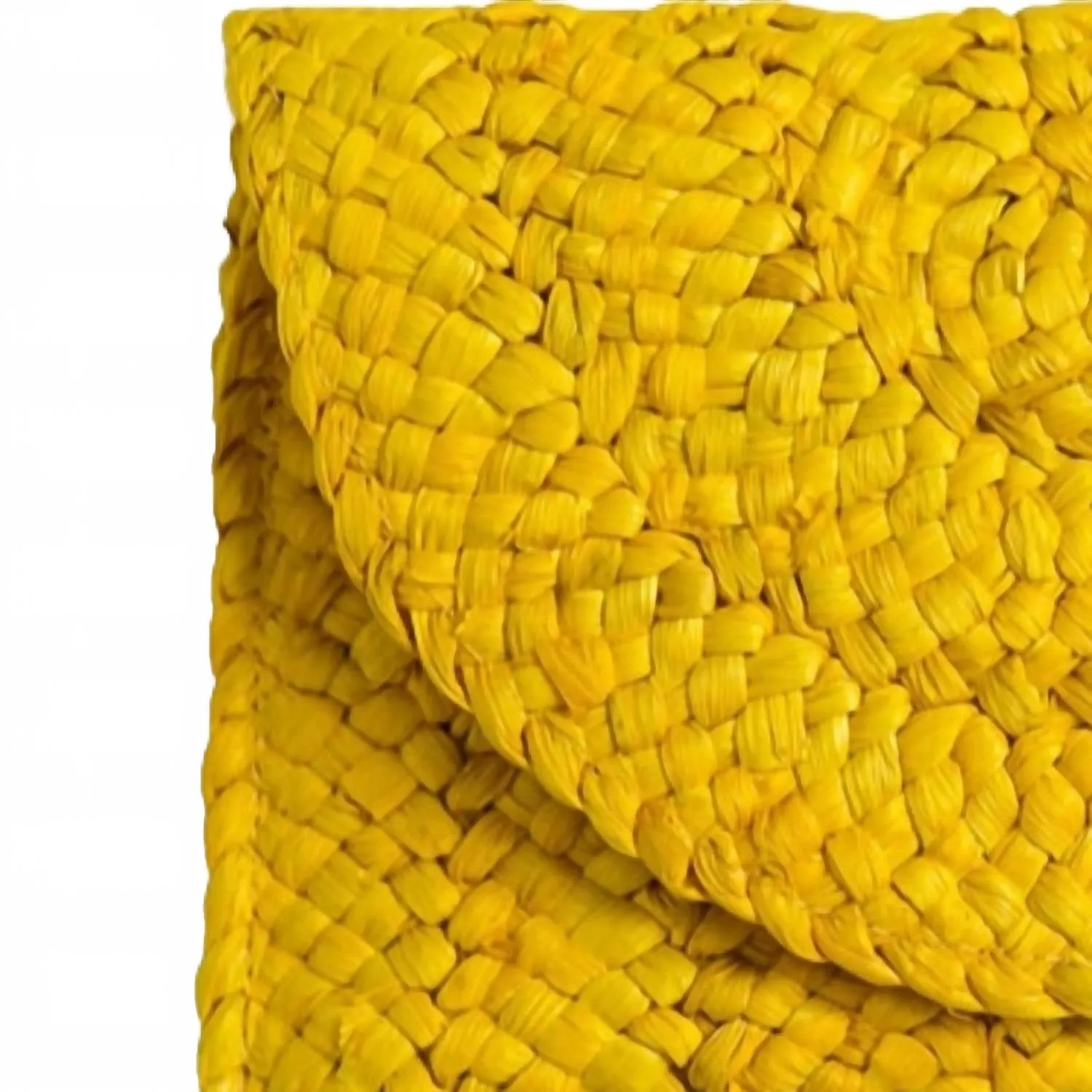 Women's Eliza Rattan Woven Straw Clutch In Yellow
