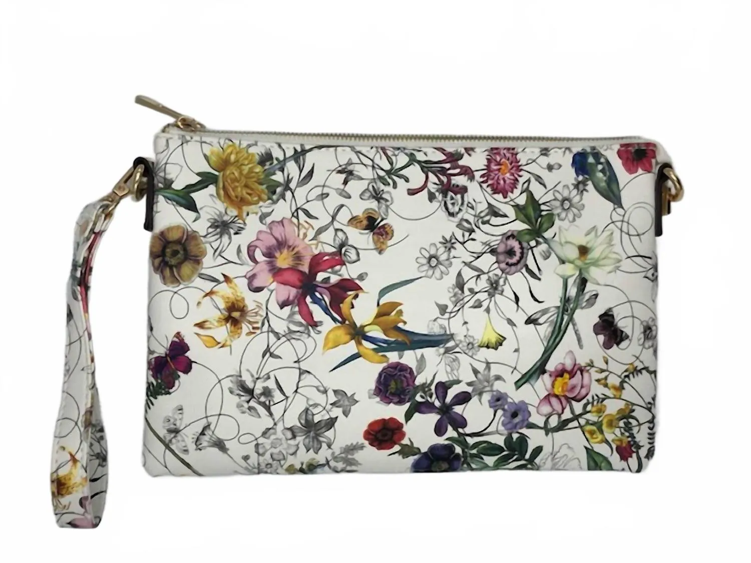 Women's Emeline Clutch Bag In White Floral