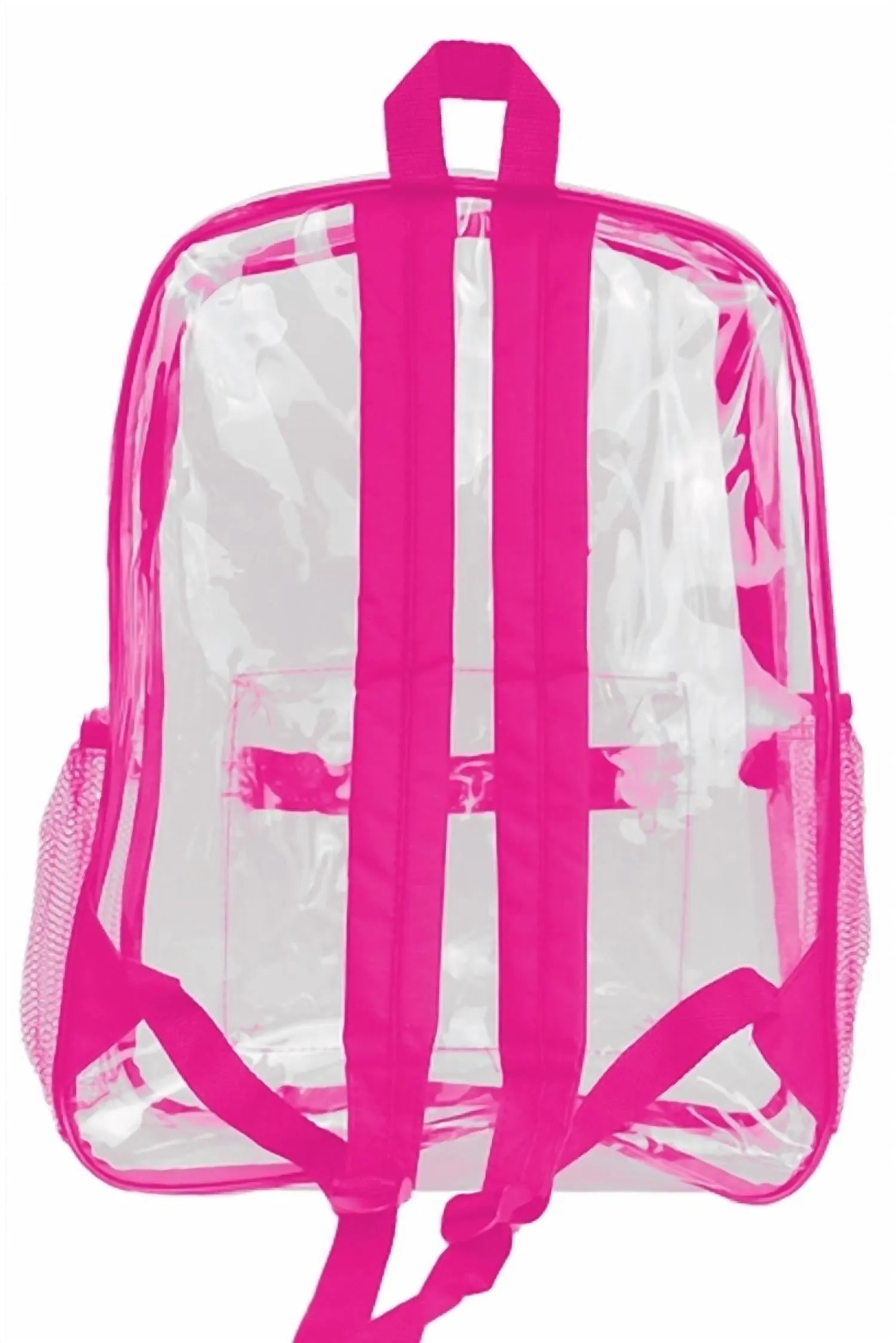 Women's Extra Large Outlined Clear Pvc Backpack In Pink