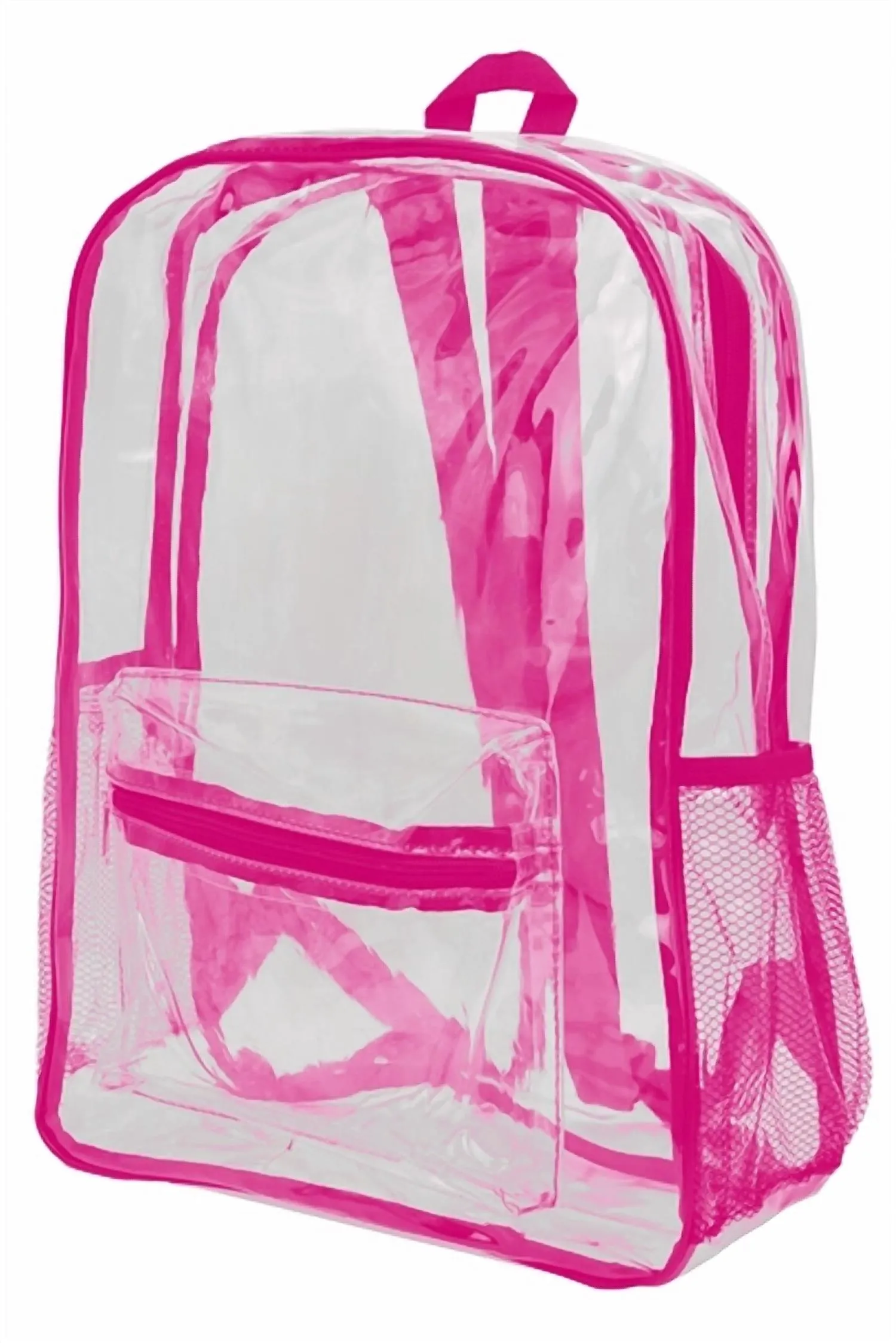 Women's Extra Large Outlined Clear Pvc Backpack In Pink