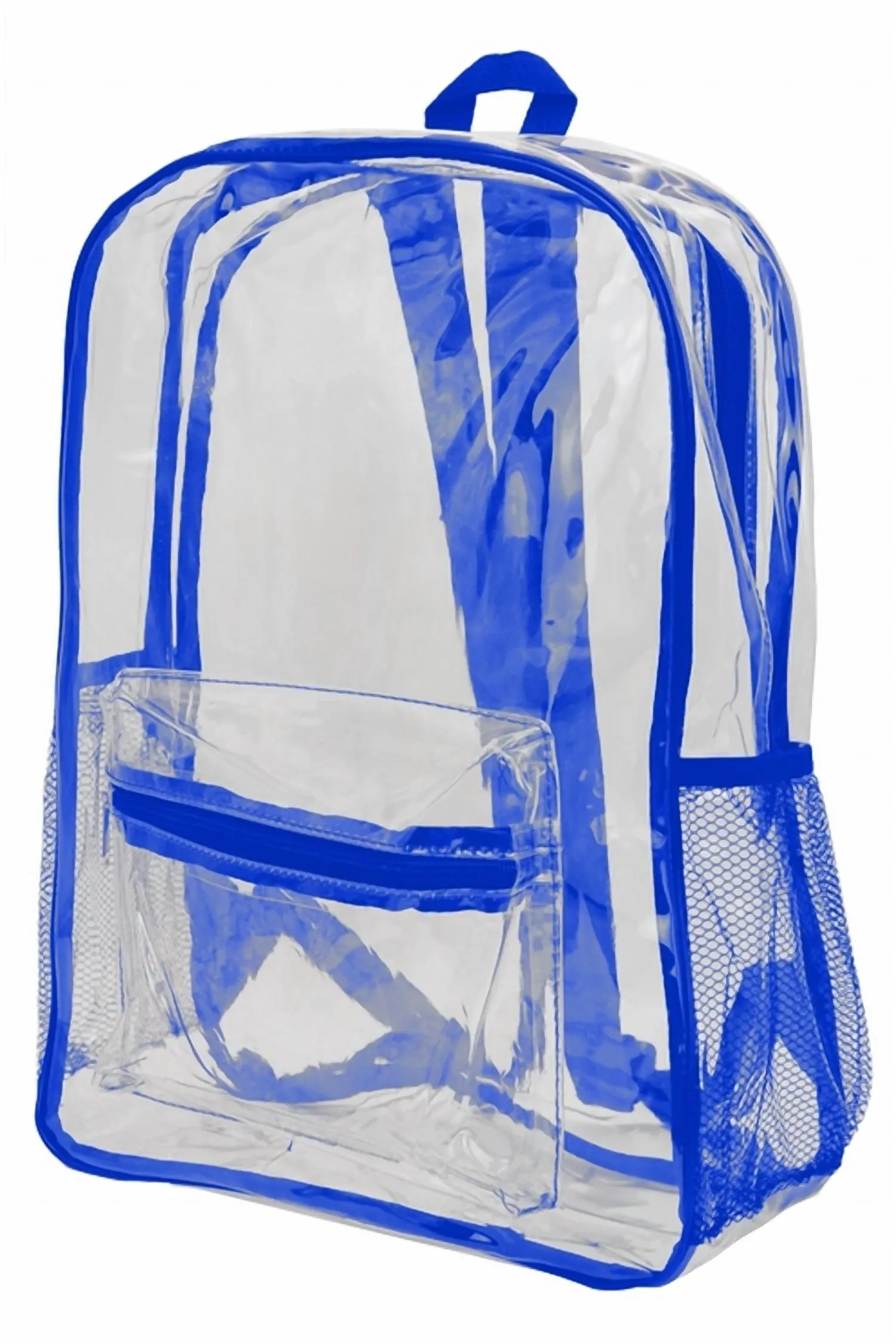 Women's Extra Large Outlined Clear Pvc Backpack In Royal Blue