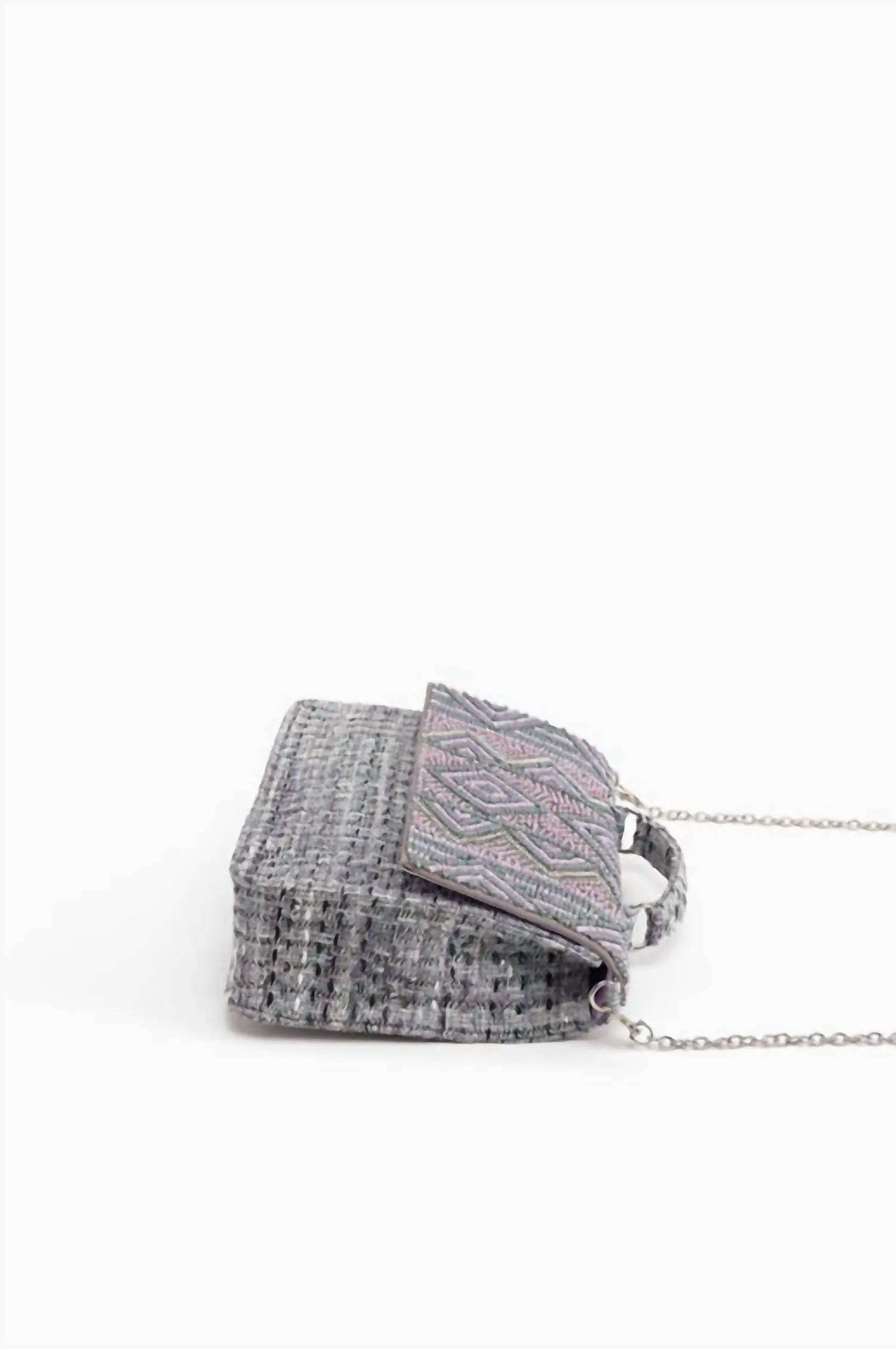 Women's Fog Embellished Satchel In Grey/lavender