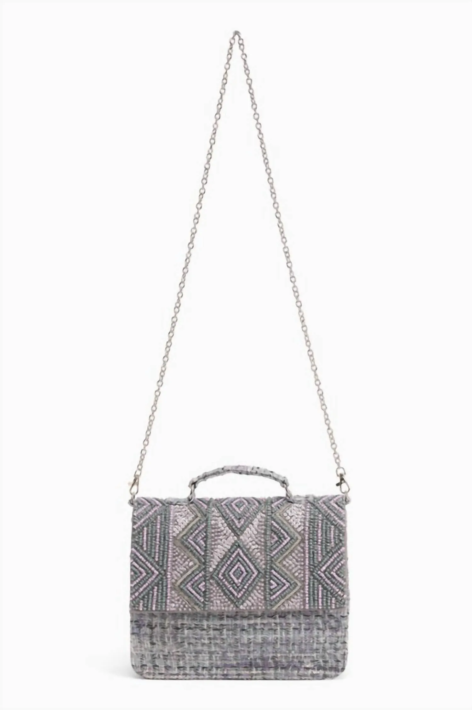 Women's Fog Embellished Satchel In Grey/lavender