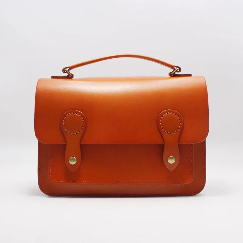 Womens Green Leather Satchel Crossbody Bag Handmade School Handbag Shoulder Bag for Ladies