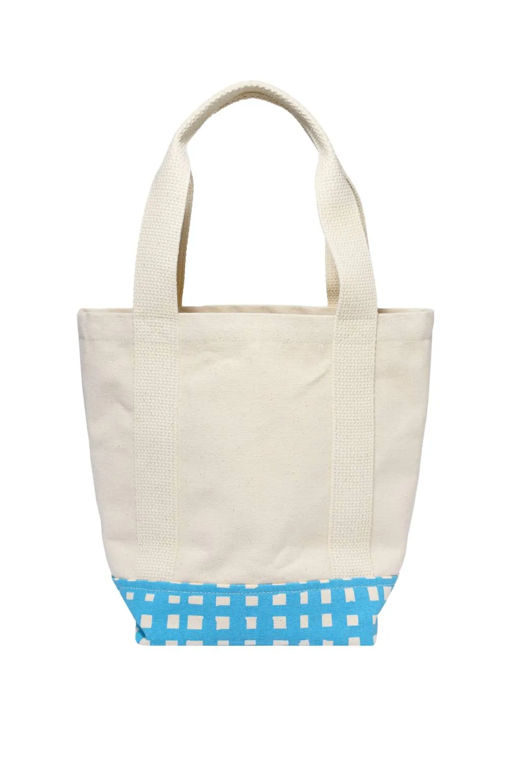Women's Grid Mini Tote Bag In Ivory/blue