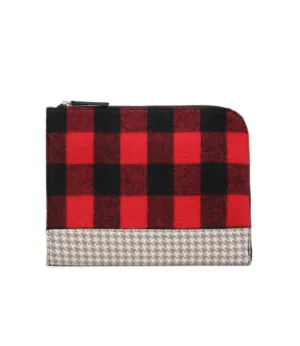 Women's Gwen Clutch Bag In Plaid Red/light Grey