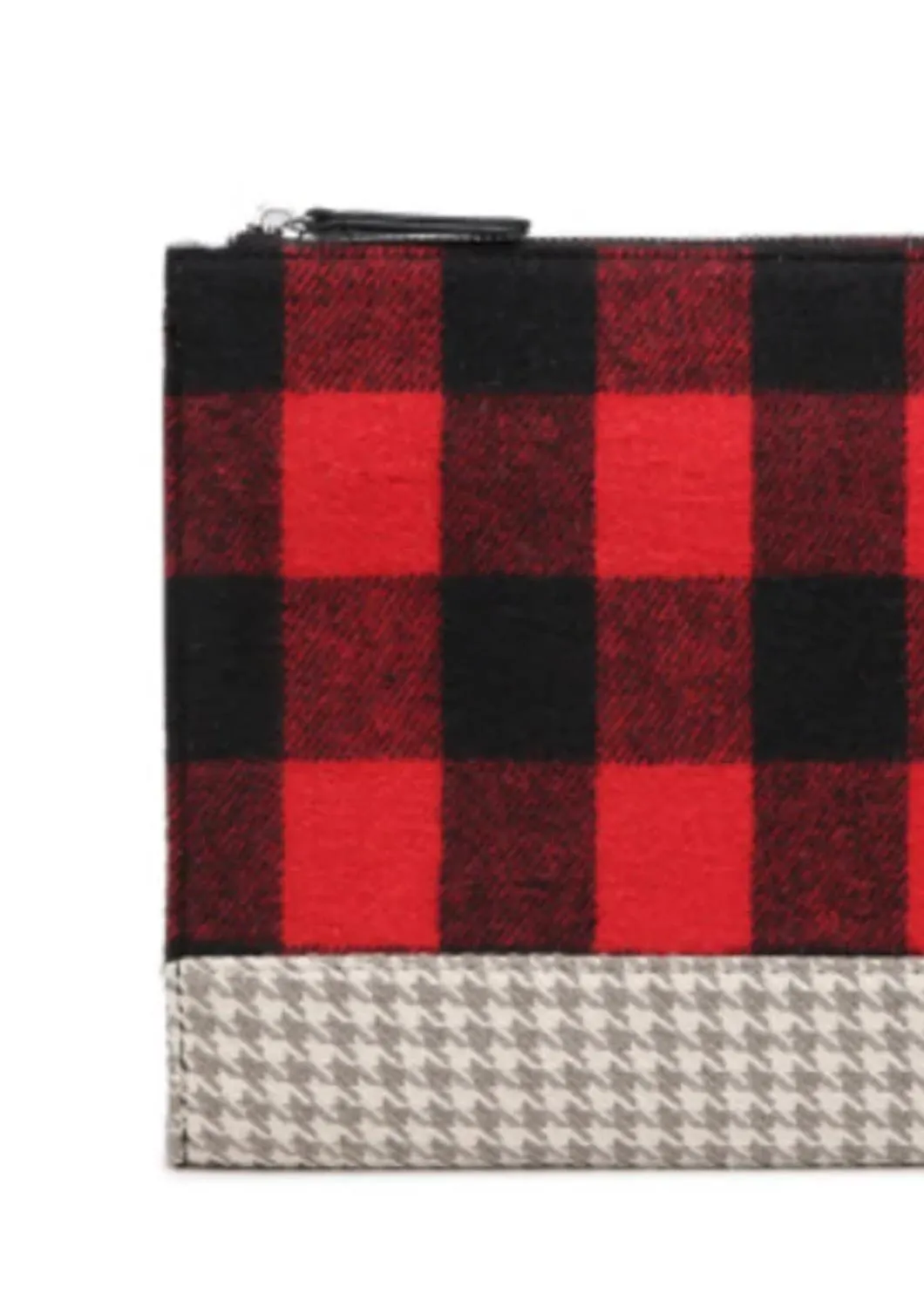 Women's Gwen Clutch Bag In Plaid Red/light Grey
