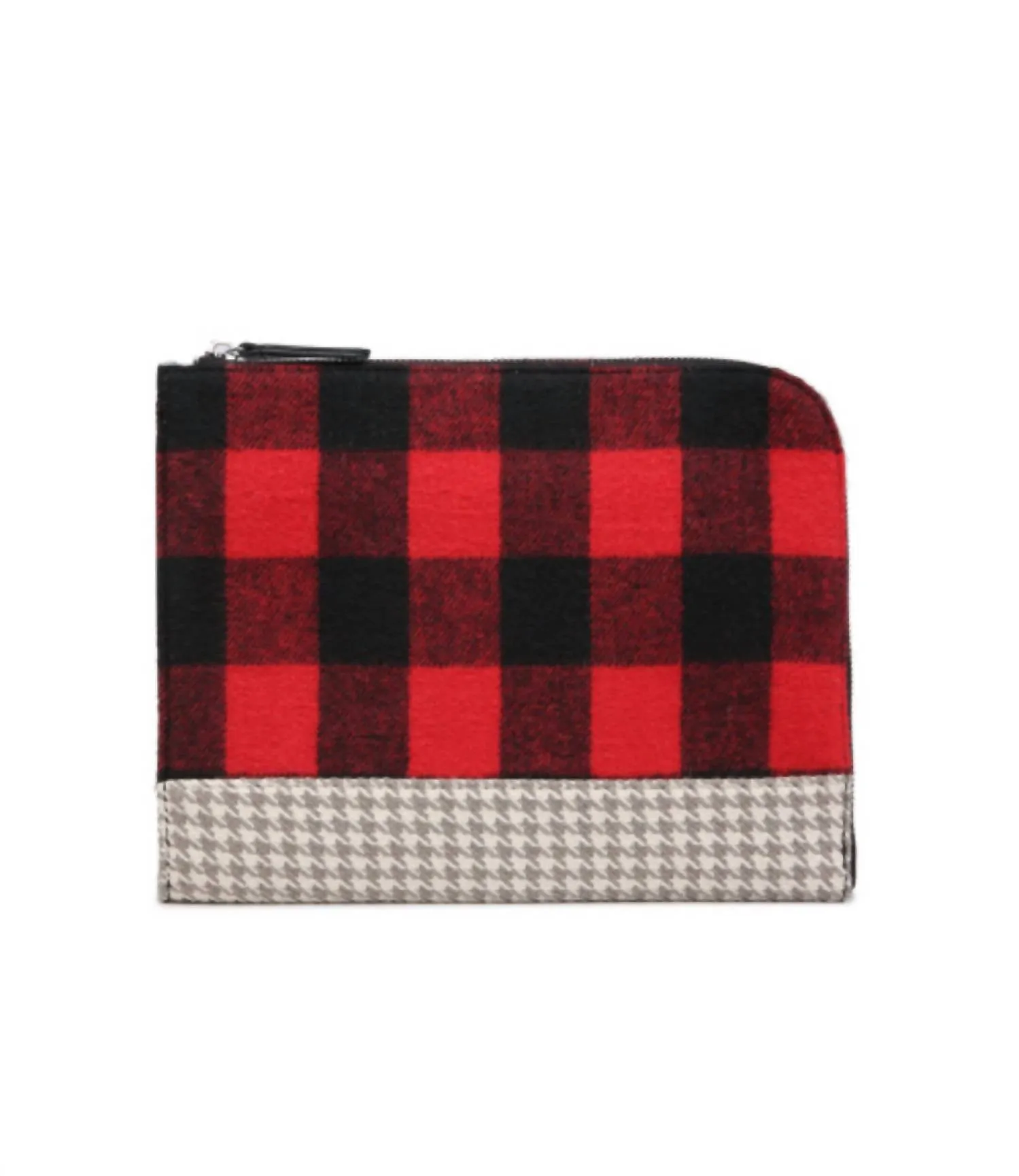 Women's Gwen Clutch Bag In Plaid Red/light Grey