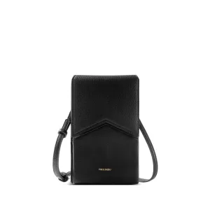 Women's Karla Phone Crossbody Bag In Black Pebbled