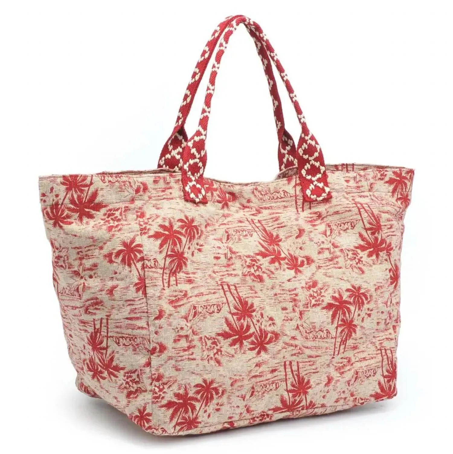 Women's Marbella Print Tote Bag In Red