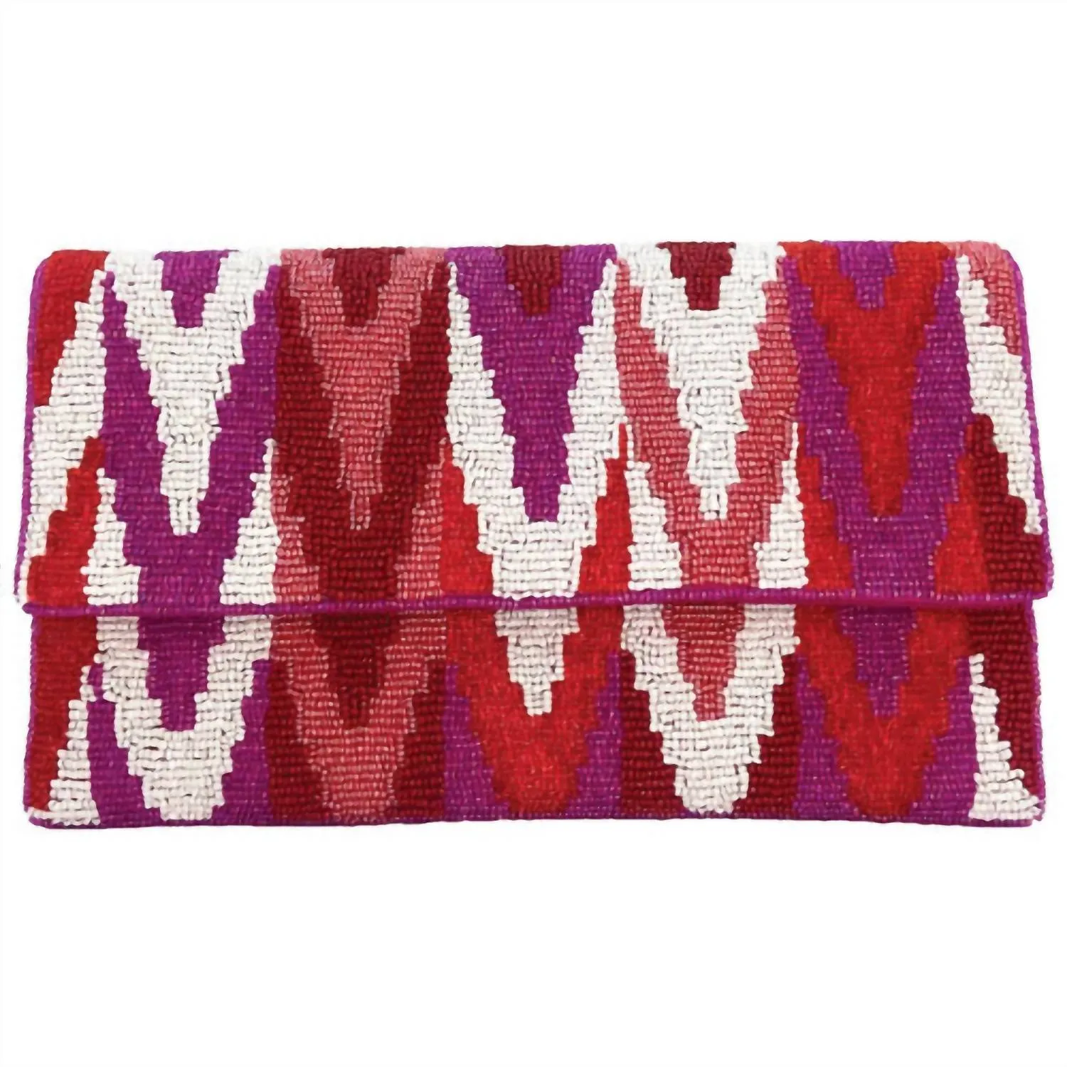 Women's Obsession Chevron Beaded Clutch In Pink