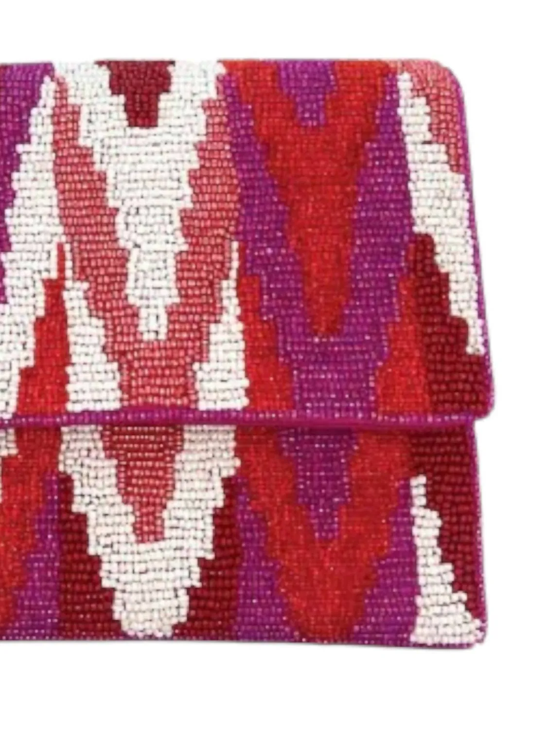 Women's Obsession Chevron Beaded Clutch In Pink