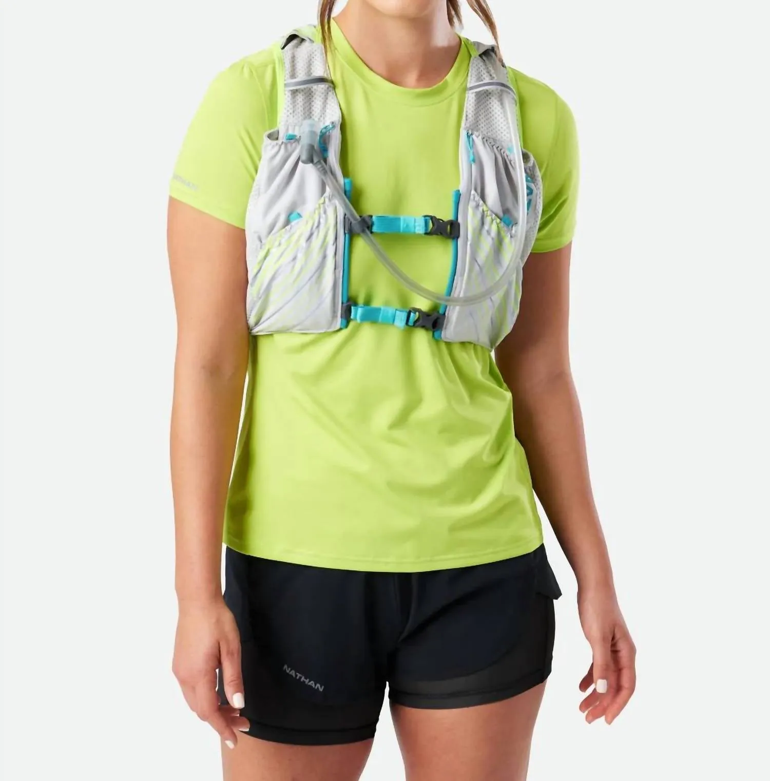 WomenS Pinnacle 12 Liter Hydration Race Vest In Vapor Grey/caribbean Blue