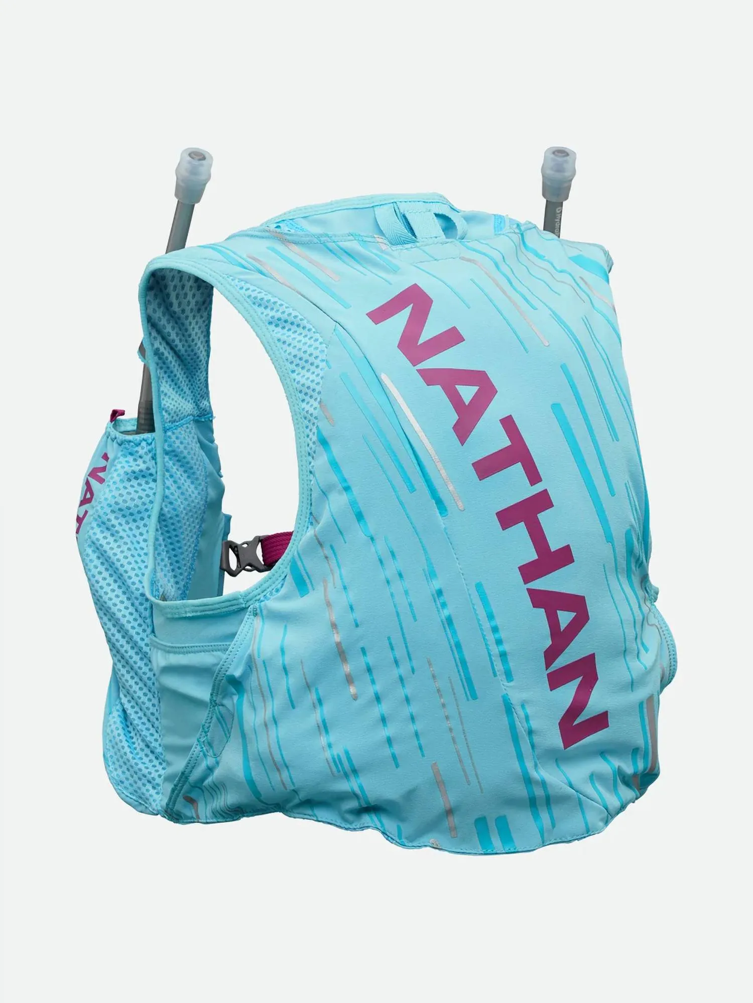 Women's Pinnacle 4 Liter Hydration Race Vest With Two 20Ml Flasks In Caribbean Blue/magenta