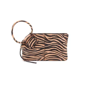 Women's Sable Wristlet In Zebra Stripes (Dark Tan & Brown)