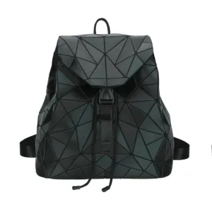 Women's Slanted Triangle Backpack In Matt Black