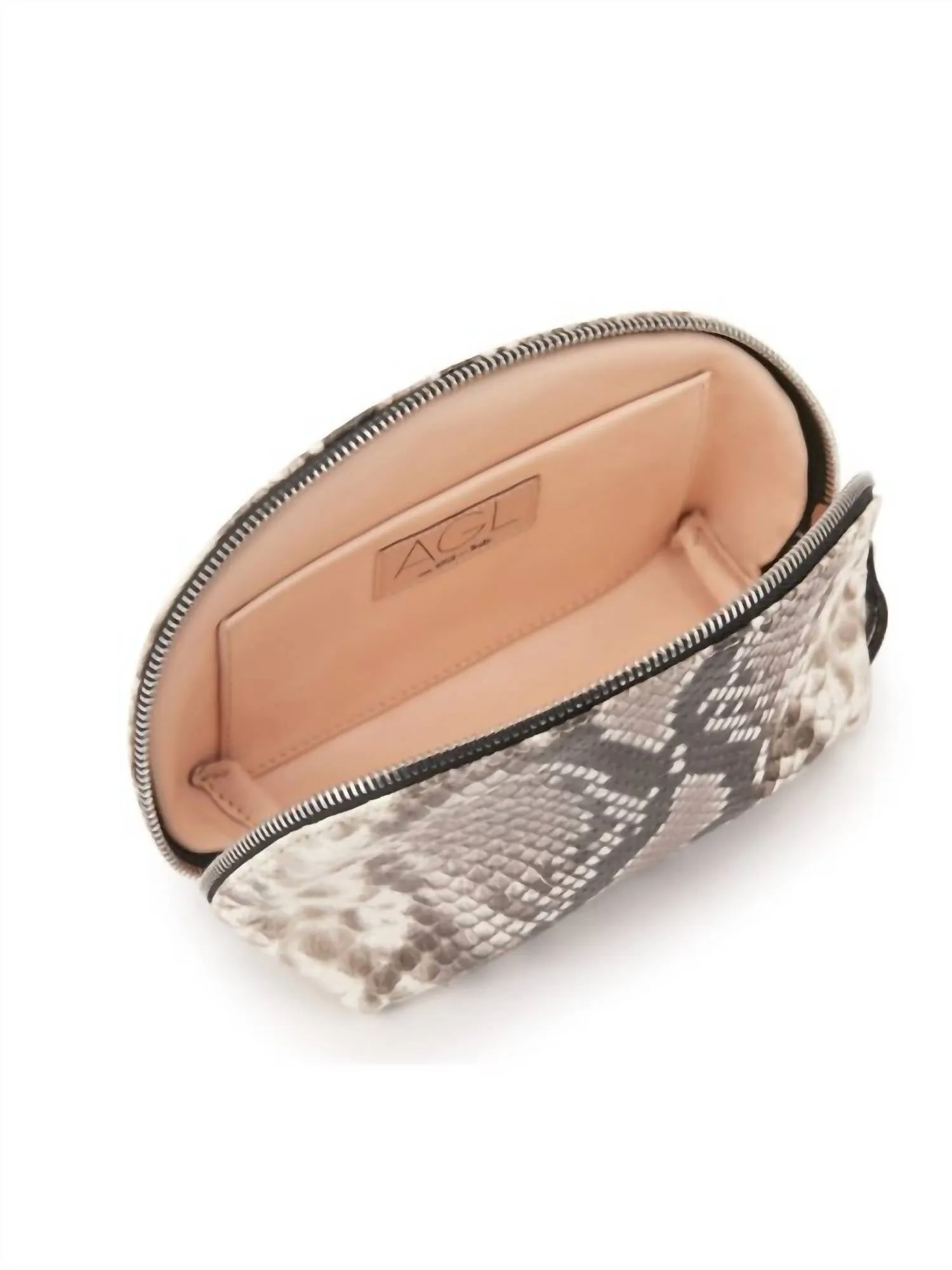 Women's Snakeskin-Print Clutch Bag In Fog