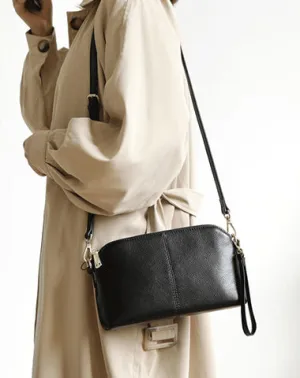 Zip Womens Leather Wristlet Wallet Black Crossbody Purse Cute Shoulder Bag for Women